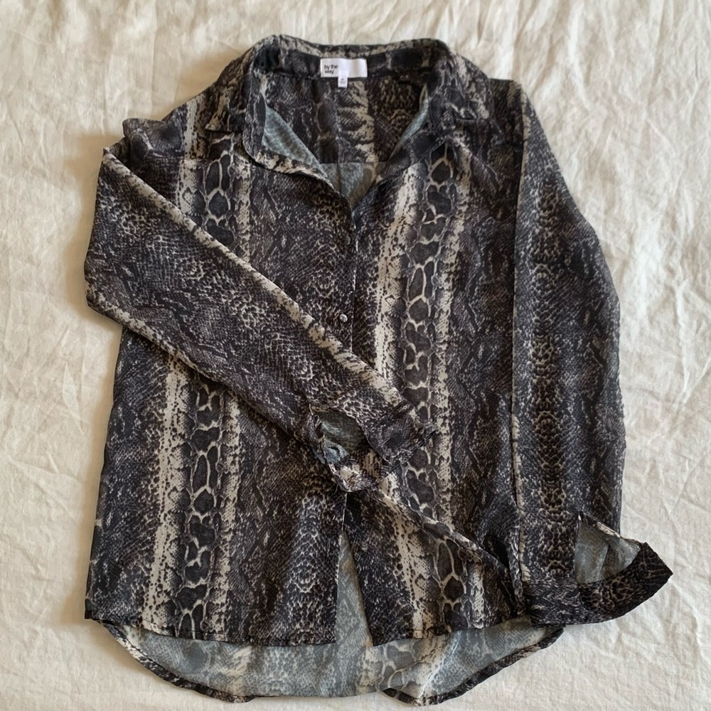 Sheer snakeskin shirt, size XS
